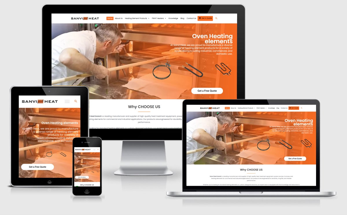 Website Design  Project corporate site Sanvi Heat Qatar